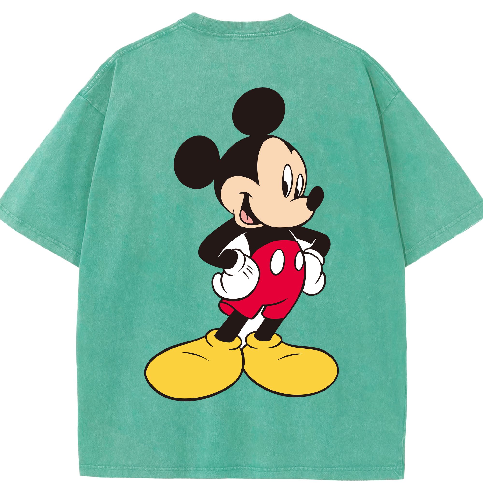 （画像用） ミッキーマウス Mickey Mouse 綿100% ヴィンテージ風 半袖Tシャツ（背面プリント）